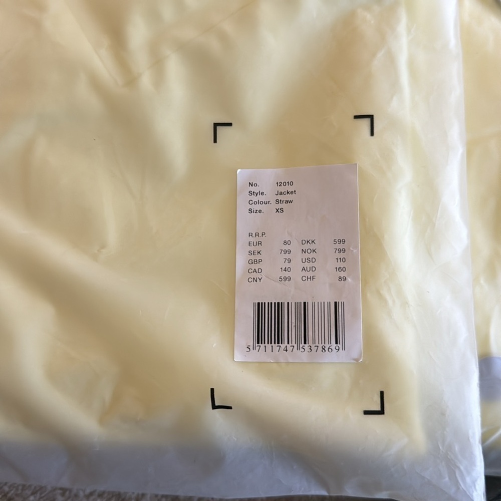 Rains Unisex Straw Yellow Waterproof Rain Jacket Button Zip Closure - Picture 9 of 11